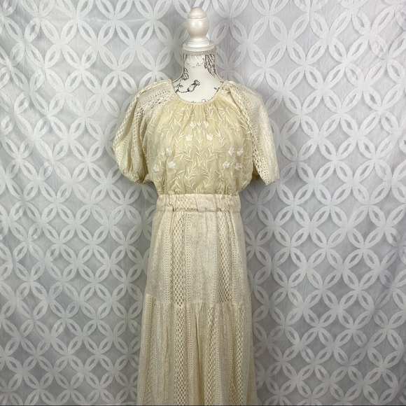 Anthropologie Verb by Pallavi Singhee Agneza Lace Maxi Dress Size 10‎ NWT $238 - Picture 10 of 16